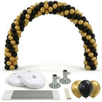PMU DIY Professional Balloon Arch Deluxe Kit (Black and Gold) Balloon Garland for Party Decoration, Decoration Kit for Birthday Party, Wedding, Graduation, Baby Shower (41686-61646) Pkg/1 by PMU