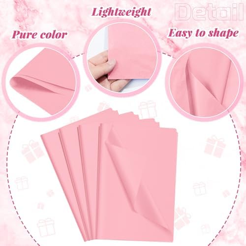 500 Sheets Light Pink Tissue Paper 20 x 30 Inch for Fall Floral Packaging - Image 4