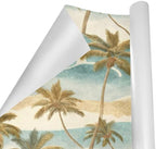 OTVEE 2 Rolls Birthday Wrapping Paper Roll - Tropical Palm Trees Beach Waves Design Gift Wrap Perfect for Weddings, Brides, Holidays, Baby Showers - 58 x 22.8 inches - Image 3