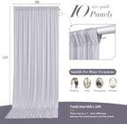 50 ft x 10 ft Wrinkle Free Silver Backdrop Curtain for Parties, Polyester Silver Grey Backdrop Drapes 10 Panels 5x10ft for Baby Shower Photoshoot Engagement Wedding Birthday Photography Background - Image 6