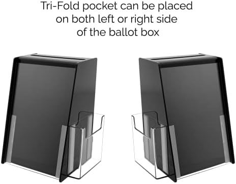 Marketing Holders Locking Ballot Box with 4" Wide Entry Form Pocket and Sign Holder Black Acrylic 5.75" x 5.5" x 8.75" Countertop Entry Bin - Image 5