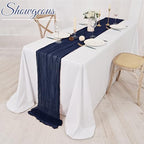 Showgeous 16 Pack Navy Blue Cheesecloth Table Runner 17 x 108 Inch - Image 6