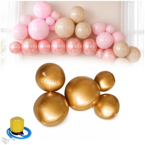 Garland Balloons Reusable, PVC Party Decor Arch Kit，5balls-Gold by Unknown