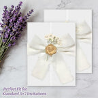 70 Sets Wedding Invitation Kit, Pre-Folded Vellum Jackets for 5x7 Invitations Accessories Wax Seal Stickers Ribbon & Dried Flowers for DIY Wedding Invites - Image 3