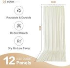 60x14ft Ivory Backdrop Curtain for Party, 12 Panels Wrinkle Free 14 Foot Long Polyester Photo Backdrop Drapes Photography Background for Wedding Birthday Gathing - Image 6