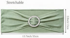 Pack of 50 Spandex Sage Green Chair Sashes Bows Elastic Chair Cover Bands Slider Buckles for Wedding Reception Banquet Bridal Decorations - Sage Green - Image 3