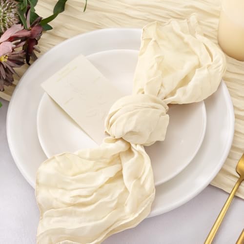 Cheesecloth Napkins Beige Cloth Napkins Bulk Table Napkin,Set of 50 - Image 4