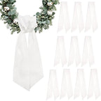 10 Pieces Christmas Wreath Sash for Front Door, Winter White Cotton Ribbon Bow for Wreath Decorations by Unknown