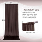 20×12ft Wrinkle Free Brown Backdrop Curtain for Wedding Parties, 4 Panels 5×12ft Long Soft Silky Polyester Backdrop Drapes Coffe Photo Back Drop Curtains for Bear Party Photography Background Cloth - Image 4