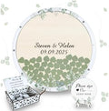 Wedding Guest Book Alternative Drop Box Frame Sage Green Eucalyptus Heart by GIFTSH0PBYHELEN