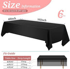 YMHPRIDE 6 Pack Polyester Tablecloth for 6 Foot Rectangle Tables,60 x102 inch Black Polyester Table Covers, Washable Black Table Cloth for Wedding,Party,Banquet,Restaurant,Buffet - Image 2