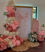 Pink Floral Arch Backdrop Cover Toile Bride to Be Baby Shower Girl Party Chiara Arched Frame Bow Flowers 1st Wedding Birthday Parties Decorations (5FT,4385) - Image 5