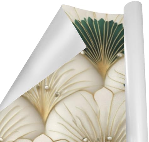 pnyoin Merry Christmas Wrapping Paper Roll,Art Deco Fan Print Gift Wrap Perfect for Xmas,Birthday,Weddings, Brides, Holidays, Baby Showers，58 x 23 inches,4 Roll - Image 3
