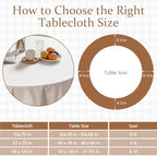 Retro Farmhouse Ruffle Tablecloth Flounces Trim Washable Table Cover Tablecloths for Round Table Picnic Kitchen Dining Room Home Party Wedding Decor Off-White 70" - Image 3