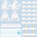 Treela 24 Sets Cloud Tealight Candles Party Favors, Classic, White by Treela