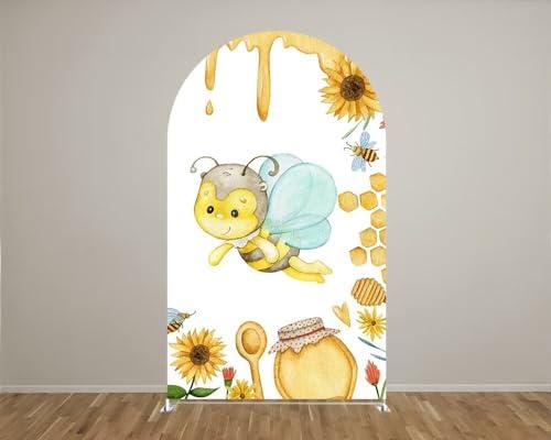 Cute Honey Bee Arch Stretchy Fabric Covers Honey Honeypot Arched Stand Cover for Birthday Party Baby Shower Decoration Props(Only Cover) - Image 2