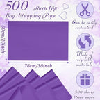 500 Sheets Purple Tissue Paper Bulk 20 x 30 Inch for Halloween Floral Wrap - Image 2