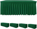4 Pack Spandex Table Skirts 6ft,Hunter Green for Christmas Decor by HolidayIdeas