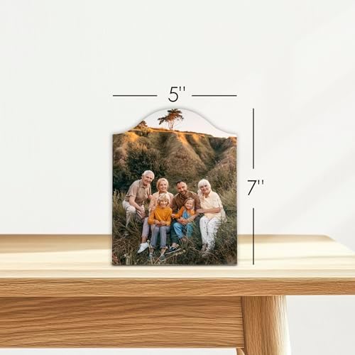 Buy4Wall Custom Desktop Photo Panel Print with Easel - Personalized Gifts for Woman Man Bachelorette - Arch Shape Tabletop Picture Frame Customized Photo Print - 5x7 inches - Image 2