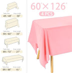 4 Pack Rectangle Tablecloth 60x126 Inch Pink Washable Polyester Table Cover for Wedding Dining Table Buffet Parties Banquet Decoration（Pink） - Image 2