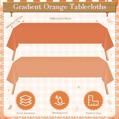 Mimorou 177 Pcs Fall Orange Paper Plate Napkin Party Supplies for 25 Guest - Image 4