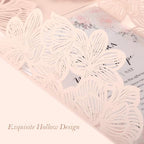 50pcs Pink Wedding Invitations Personalized with Envelopes and RSVP Cards Blank Laser Cut Hollow Flower Invitation Kits Butterfly Invitations for Engagement Wedding Birthday Party Bridal Shower - Image 5