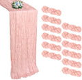 12 Pack Blush Pink Cheesecloth Table Runner 10Ft 23 x 120 Inch by RestfulGlow