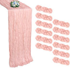 12 Pack Blush Pink Cheesecloth Table Runner 10Ft 23 x 120 Inch by RestfulGlow