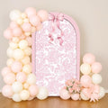 Pink Floral Arch Backdrop Cover Toile Bride to Be Baby Shower Girl Party Chiara Arched Frame Bow Flowers 1st Wedding Birthday Parties Decorations (6.6FT,4383) by afoloa
