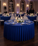 Fitted Royal Blue Spandex Table Skirts for Wedding Party,60 Inch Round - Image 2