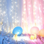 10ft x 10ft Pink Blue Tulle Photo Backdrop Curtain with Lights String for Gender Reveal Sheer Curtain Back Drop Baby Shower Backdrop for Boy or Girls Birthday Party Photo Booth Background Decorations - Image 7