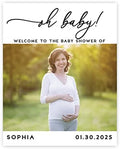 Andaz Press 16"x20" Personalized Canvas Baby Shower Welcome Sign, Custom Photo Oh Baby Gender Neutral Large Welcome Baby Shower Sign for Easel Stand, Baby Shower Decorations by AndazPress