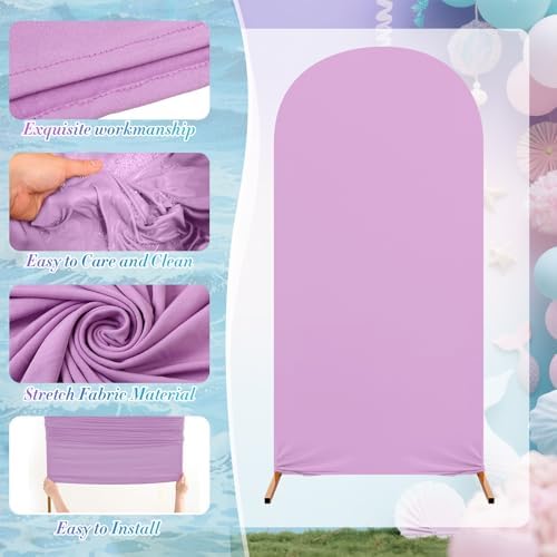 Mindsoft Mermaid Colors Arch Backdrop Cover Set of 3 with 96 Pcs Balloon, 4ft 5ft 6ft Spandex Fitted Stretchy Backdrop Stand Covers for Baby Shower Wedding Birthday Photo Banquet Party Decoration - Image 3