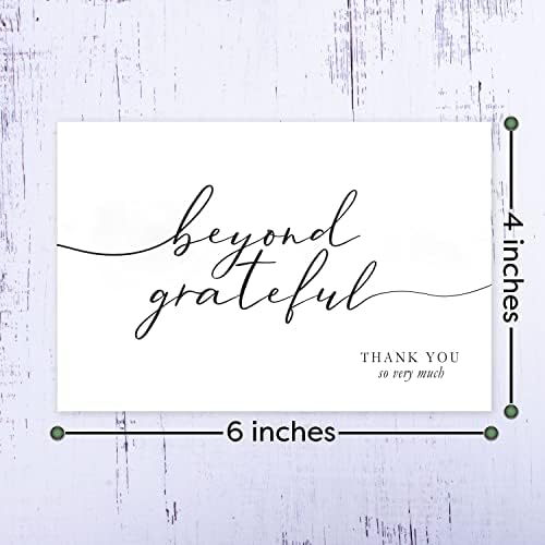 120 Heavyweight Blank Thank You Cards with Envelopes Beyond Grateful Thank You Cards, Bridal Shower, Engagement, Graduation, Wedding Bulk Pack Card with Envelopes & Stickers (4 x 6 Inches) (120 Pack) - Image 7