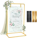 ParseBio Welcome Sign Holder Gold Wedding Easel Stand with 4 Leather Straps by ParseBio