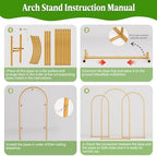 7.2FT Metal Wedding Arch Backdrop Stand,Stable Balloon Arch Frame,Gold - Image 5