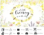 8x6ft Fabric A Little Honey is On The Way Baby Shower Backdrop Bee Honeycomb Watercolor Wild Floral Background for Baby Shower Party Decorations Wall Tapestry Photo Shoot Studio Props - Image 3