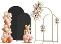 Arch Backdrop Stand and Cover Set, 3 Metal Balloon Arch Backdrop 7.2ft 6ft, Gold Arched Stand Frame for Wedding, Parties,Birthday, Backdrop Decorations (Black,7.2ft+6ft) by Holldoor