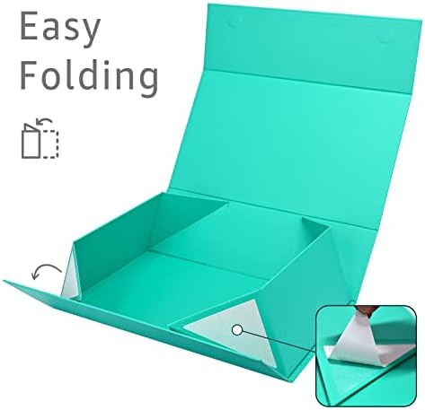 Mint Blue Gift Box with Magnetic Lid for Christmas, 13.85"x8.35"x4.45" - Image 2