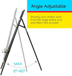 MEEDEN Display Easel Stand for Sign: Adjustable Wooden Stands for Painting - A Frame Art Easel for Canvas up to 60" for Artist Adults Drawing Picture Poster - Black - Image 7