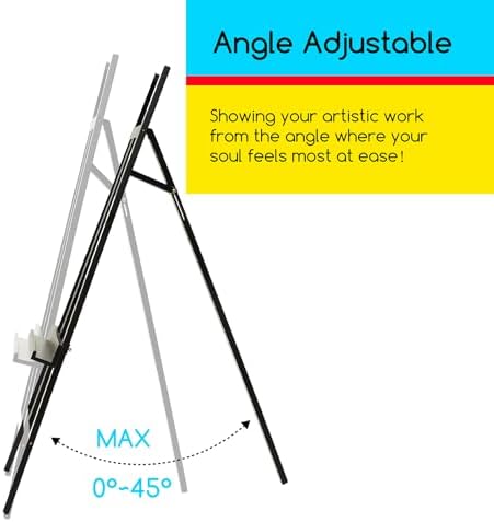 MEEDEN Display Easel Stand for Sign: Adjustable Wooden Stands for Painting - A Frame Art Easel for Canvas up to 60" for Artist Adults Drawing Picture Poster - Black - Image 7