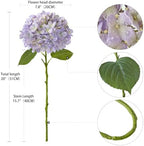 ZYTUYO 20inch 4PCS LilacLight Purple Hydrangea Artificial Flowers Lilac Real Touch Fake Hydrangeas with Long Stem for Indoor Outdoor Porch Living Room Home Decor Party Wedding Xmas Table Centerpieces - Image 6