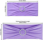 Babenest 100PCS Spandex Chair Sashes Bows with Buckle for Wedding, Purple - Image 5