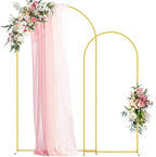 Wokceer Wedding Arch Backdrop Stand 7.2FT,6FT Gold Metal Arch Stand Set by Wokceer