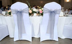MDS Pack of 100 Organza Chair Sashes for Wedding & Event Décor – Dusty Blue - Image 2