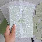 UNIQOOO 100 Pack White Grace Bloom Vellum Jackets for 5x7 Invitations, 115GSM Pre-Folded Vellum Paper, for Wedding Invitations Wraps, Vintage Theme Wedding & Events - Image 6