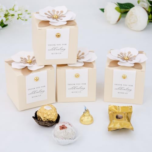 FEIYI 20 PCS Favor Boxes, Champagne Candy Boxes 2.55x2.55x2.55 - Image 4