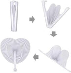 100 Pcs White Heart Paper Fans - Image 6