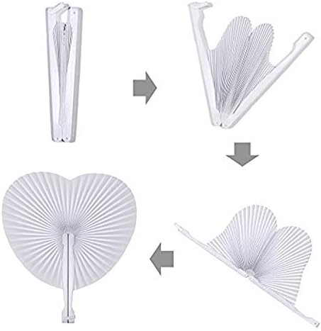 150 Pcs White Heart Paper Fans - Image 6