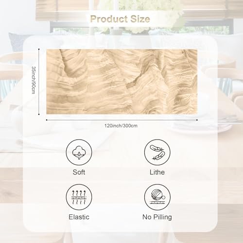 6 Pack Nude Cheesecloth Table Runner 35x120 Inch 10Ft Rustic Gauze Cheese Cloth Table Runner Sheer Cheesecloth Table Runners for Wedding Party Bridal Shower Decoration - Image 5